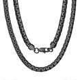 thumbnail image 1 of Black Metal Chain Necklace for Men 28 Inch Long Stainless Steel Jewelry Urban Style Fashion Accessory, 1 of 5