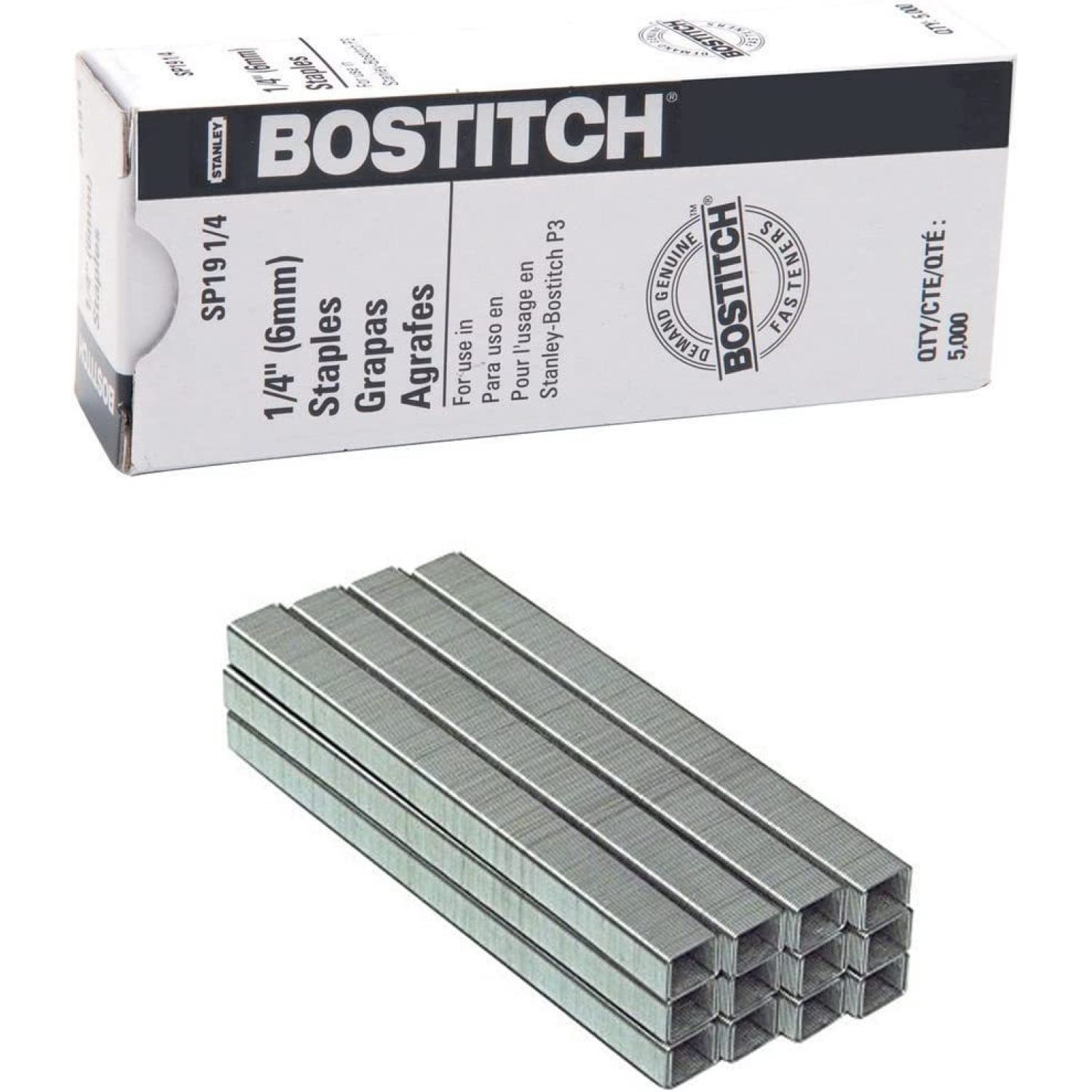 Bostitch Premium Staples for P3 Plier Stapler, 0.25-Inch Leg, 40 Boxes of 5,000 Per Box SP191/4" 3/8" x 1/4" (6mm) Staples, Staples to fit P3, By Visit the AestQaul Store