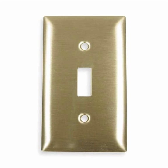 Toggle Switch Wall Plates, Number of Gangs: 1 Brass, Brushed Finish, Brass