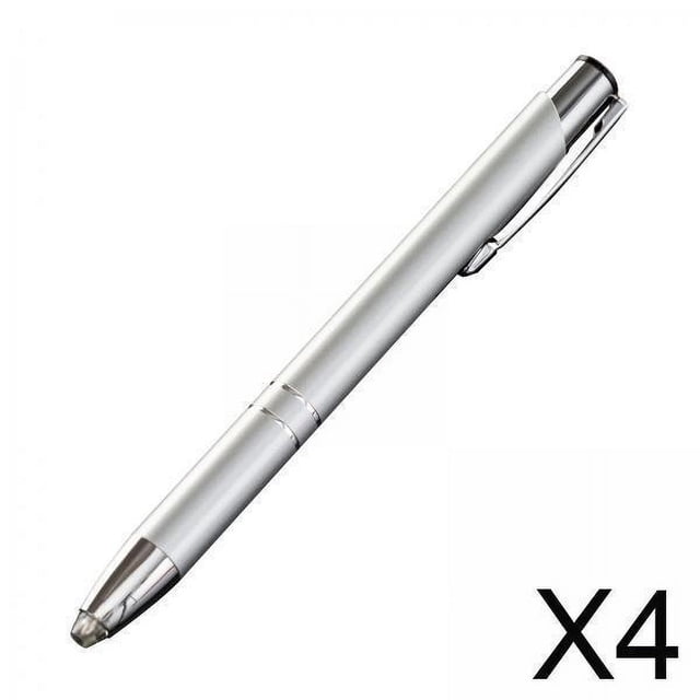4 Bolígrafos De 1,0 Mm Para Regalo, Bolígrafo De Escritura Suave Para Reuniones, Toma De Notas, Negocios, Color Plateado