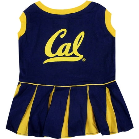Pets First College Cal Berkeley Golden Bears Cheerleader, 3 Sizes Pet Dress Available. Licensed Dog Outfit