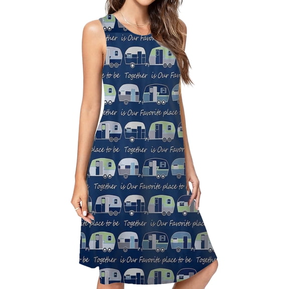 Together Is Our Favorite Place To Be Camper Dress Elegant Party Dresses Evening Dresses Women Dress Sleeveless Dress Ladies Dresses
