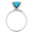 thumbnail image 4 of 3 ct Princess Cut Simulated Turquoise Solitaire 18K White Gold Womens Engagement Ring, 4 of 5