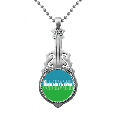 Uzbekistan Country Flag Name Pendant Jewelry Music Guitar Torque Hangtag