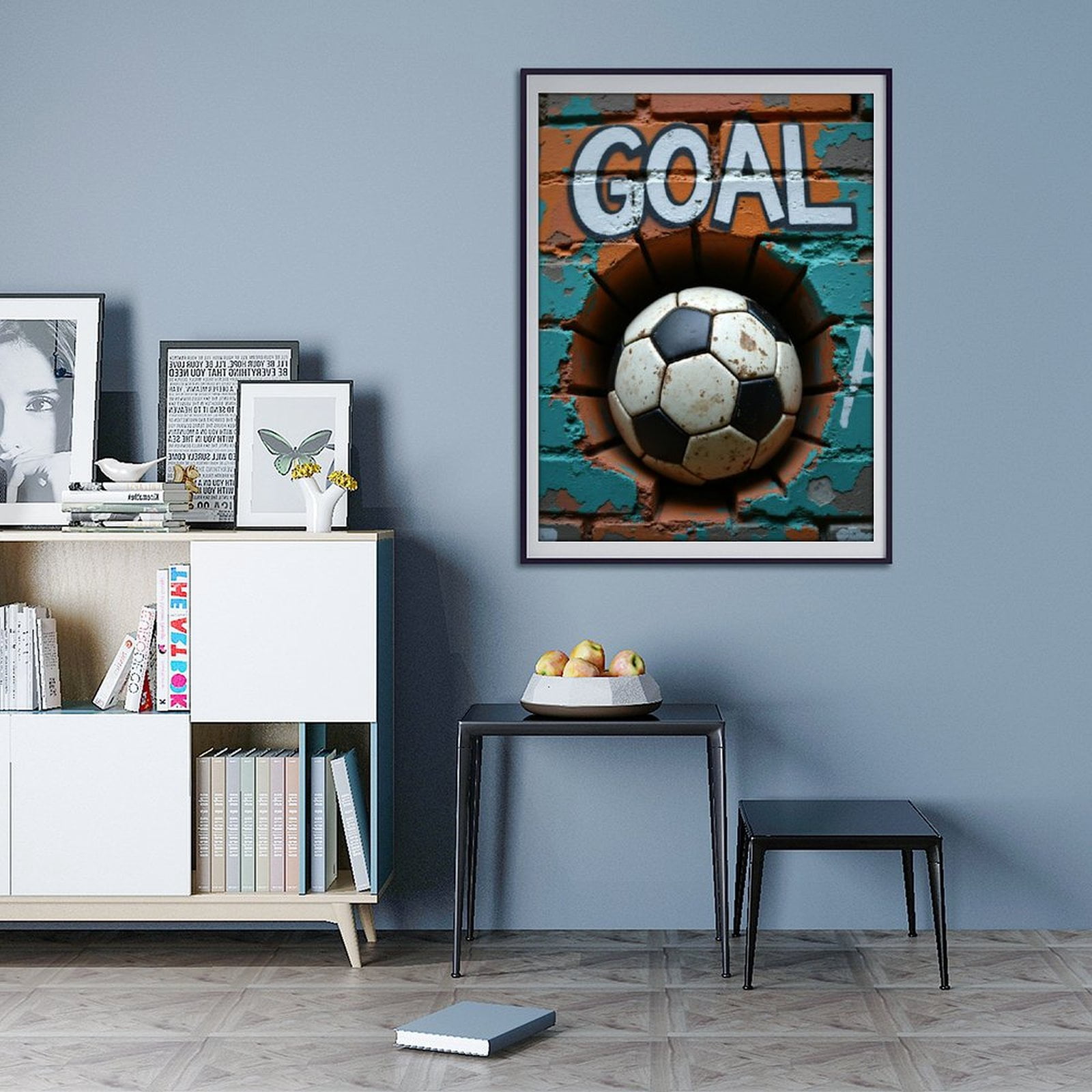 Diamond Art Kit for Adults, Soccer Ball Graffiti Art Wall Diamond Painting for Adults Beginners, 5D DIY Diamond Art Painting Kits, Colorful Diamond Painting Craft for Home Decor 12x16