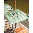 thumbnail image 2 of Outdoor Tablecloth with Umbrella Hole for Patio/Picnic/Party/Camping, Spring Plants Waterproof Table Cloth Square Cover Washable, Watercolor Birds Leaves Flowers Green Plaid (54"x 54"), 2 of 8