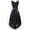 Black, variant on Elegant Plus Size Party Dress For Women V Neck Sleeveless Lace High Waist Formal Evening Gown