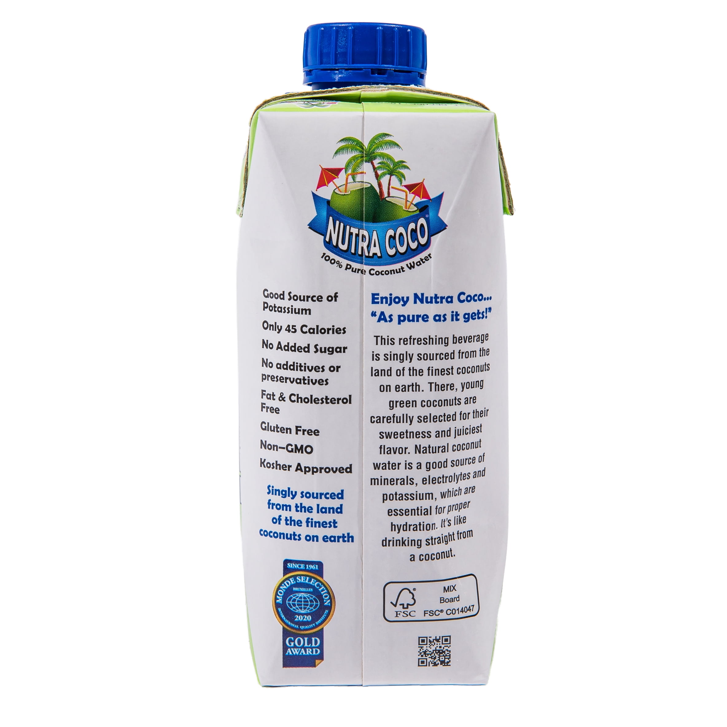 Nutra Coco 100% Coconut Water, All Natural, Not from Concentrate 11.1 fl oz Tetra