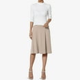 thumbnail image 6 of JBXKXYW Womens Skirt Women's Summer Casual High Waisted Soft A Line Skirt With Solid Color Knee Length Skirt Woman Skirts Skirt for Women Skirts for Woman(Beige,XL), 6 of 6