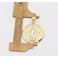 thumbnail image 4 of Diamond-Cut Virgin Mary Medallion Pendant Unisex Adult 10K Yellow White Gold 3.37 Gr, Goldum NYC, 4 of 6