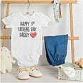 thumbnail image 3 of Happy First 1st Fathers Day Heart Romper Boys or Girls Infant Baby Brisco Brands 12M, 3 of 6
