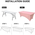 thumbnail image 5 of Uralili Pink Fitted Table Cover Elastic Spandex Tablecloth 6 ft Bed Table Clothes, 5 of 8