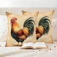 thumbnail image 3 of Farmhouse Rooster Outdoor Waterproof Pillow Covers, Retro Country Watercolor Animal Decorative Square Throw Pillowcase Sofa Cushion Sham for Patio/Couch/Chair, 16"x16" 2 Pack, 3 of 8