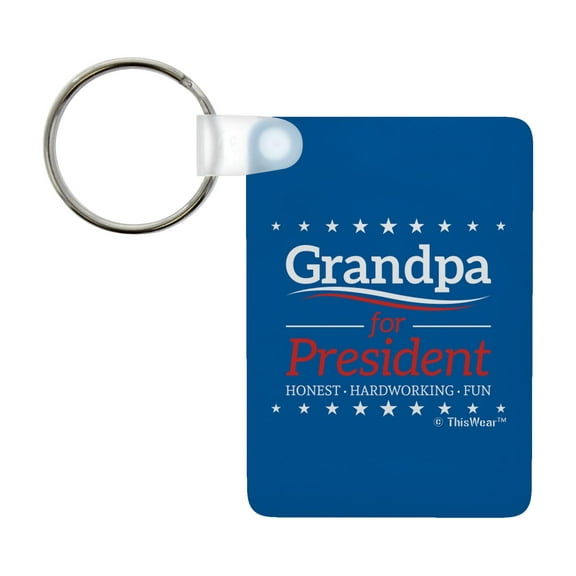 ThisWear Grandpa Gifts for Men Grandpa for President Aluminum Rectangle Keychain