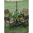 thumbnail image 3 of Outdoor Tablecloth with Umbrella Hole and Zipper, St. Patrick's Day Square Table Cloth 60x60 Inch Waterproof Tablecloth, Spring Shamrocks Green Love Hats Plants Black Picnic Table Cover for Patio, 3 of 7