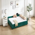 thumbnail image 5 of Kadyn Twin Size Daybed with Trundle, sturdy wooden frame and modern diamond upholstered grid, versatile for bedroom use, Emerald, 5 of 9