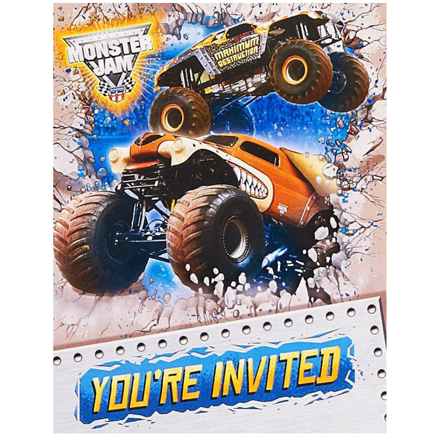 Monster Jam 3D Invitations 8pk Walmart