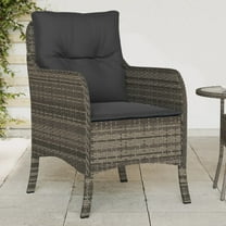 vidaXL Patio Chairs with Cushions 2 pcs Gray Poly Rattan