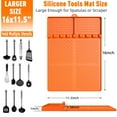 thumbnail image 3 of Silicone Griddle Tools Mat for Blackstone, Large Silicone Spatula Mat with Drip Pad, Grill BBQ Caddy Utensils Holder for Kitchen, Cooking & Countertop, Griddle Accessories for Blackstone （Orange）, 3 of 6