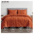 thumbnail image 2 of TiaGOC King Comforter Set - 7 Pieces Pintuck Bed in A Bag King - Comforters King Size - Comforter Set with Sheets, Comforter, Flat Sheet, Fitted Sheet and Pillowcases & Shams, Burnt Orange, 2 of 7