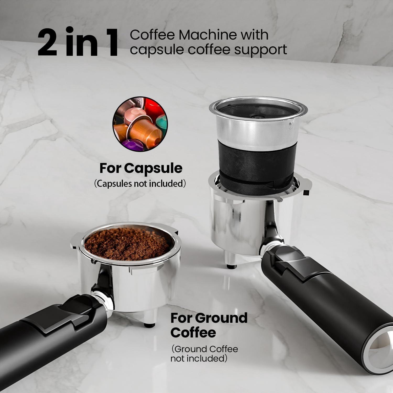 CRZOE 20Bar Espresso Machines 20Bar Automatic Espresso Machine - Pre-Infusion System, Single/Double Shot, Café-Quality Flavor