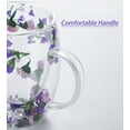thumbnail image 3 of Dried Flower Double Wall Glass Cup, Aesthetic Flowers Coffee Mugs, Cute Insulated Tea Cups with Handle Heat Resistant for Women, Ideal for Birthday Mother's Day Perfect for Wife Mom Friends (purple), 3 of 6