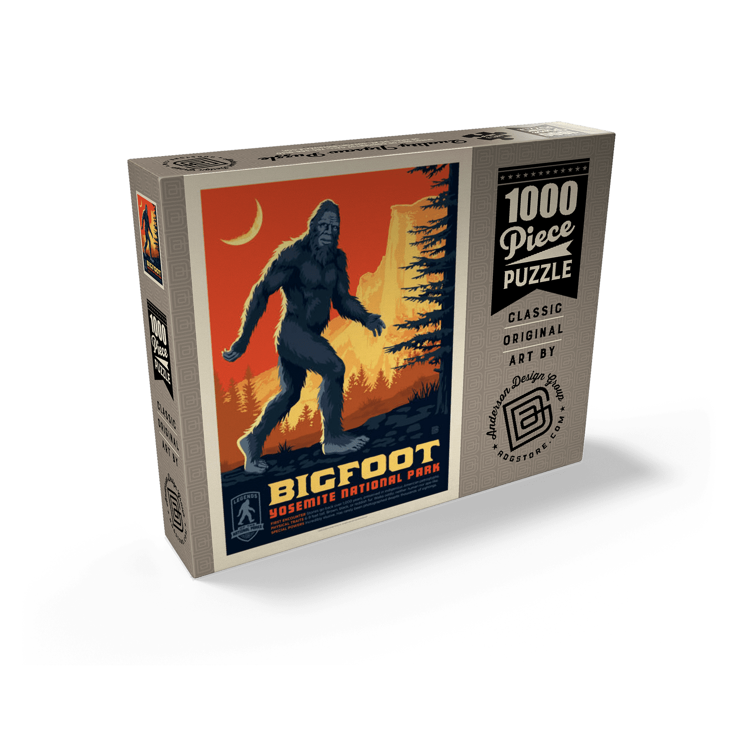 MyPuzzle - Legends Of The National Parks: Yosemite's Bigfoot, Vintage Poster - Premium 1000 Piece Jigsaw Puzzle for Adults