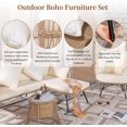 thumbnail image 5 of RADIATA 4 Pcs Boho Outdoor Furniture Set with Egg Chair Wicker Patio Lounge Sofa, Cream, 5 of 7