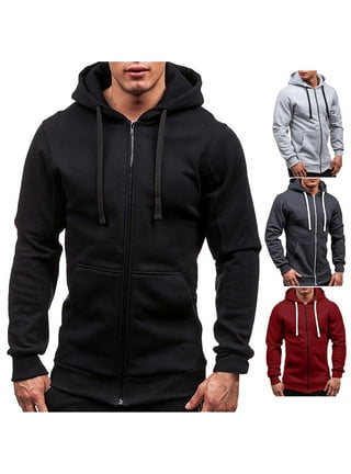 Men's Premium Athletic Soft Sherpa Lined Fleece Zip Up Hoodie Sweater  Jacket (Black,S) 