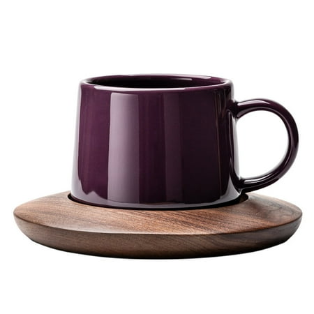 

Homeex European Style Porcelain Simple Ceramic Ladies Household Mug Purple Cups and coasters