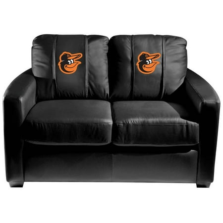 Baltimore Orioles MLB Silver Love Seat with Bird Logo Panel
