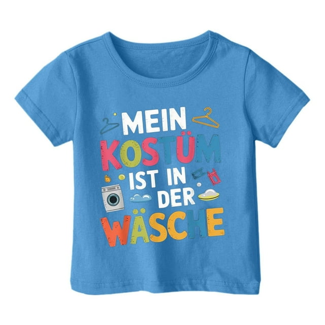 Vêtements pour Filles Col Rond Imprimé Manches Courtes Chemises d'Été pour Filles Taille 4-5 Ans Mode Filles