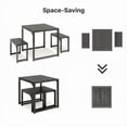 thumbnail image 4 of Aiho 25.6" Dining Table Set for 2, Kitchen Table with 2 Stools, Wood Dining Room Dinette Sets with Metal Frame for Breakfast Nook and Small Space - Black, 4 of 6