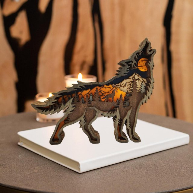Decoración creativa del tótem del tótem animal de escultura del artesanía tallada decoración del del Soledad artesanías de madera