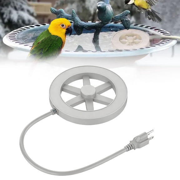 1Pc Winter Outdoor Bird Bath Heater,70W Pond Heater,Pond Deicer With Thermostatically Control for Patio and Lawn,Round Bird Heater For Chicken Livestock,US Plug Heated Birdbath Deicer,White,5"