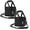 Black 2PC, variant on Multifunction Drink Carrier Caddy with Shoulder Strap Thermal Insulation Beverage Tote Bag Family Size 4 Compartment Adjustable Fits Large & Small Drinks Non-