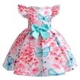 thumbnail image 2 of WOLLED Kids Girls Floral Princess Dress Toddler Bowknot Sundress Skirt Gowns Party Hoilday Flower Tutu Dress 2-10T, 2 of 10