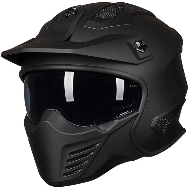 Casco ILM 3/4 abierto DOT modelo 726X negro mate XL