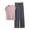 Pink, variant on Women's Short Sleeve V - Neck Modal Pajama Set 2XL, Loose Fit Cotton Polyester Blend Loungewear for Women Sleepwear Home Wear Casual Comfortable Bedwear Set