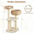 thumbnail image 3 of Gymax 41'' Hand-Made Cat Tree Tower Natural Bowl Shaped w/ 2 Perch, 3 of 10