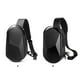 thumbnail image 2 of Naiovety Hard shell waterproof men with large bag chest capacity bag, street travel, anti-theft shoulder black men's trend Mochilas de mochilero patrón de fibra de carbono 11 pulgadas, 2 of 6