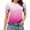 Hot Pink, variant on Summer Tops for Women Crew Neck Puff Sleeve Smocked Cuffed Tunic Shirts Lightweight Casual Loose Plaid Blouse