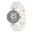 thumbnail image 2 of BRIGHTFUFU Pulsera de reloj de perlas para mujer con diamantes de imitación para fiestas de Navidad y brazaletes delicados de moda Vintage, suministros para regalos, 2 of 8