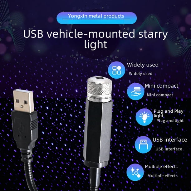 Luz de aire de estrellas para automóvil, modificación del interior del automóvil, luz de ambiente de techo interior del automóvil, lluvia de meteoritos, proyección de estrellas en todo el cielo, luz