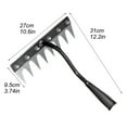 thumbnail image 2 of Heavy Duty Steel Garden Rake - 8-Tooth Detachable Weeder & Cultivator Tool for Lawn, Yard, Flower Beds | Ergonomic Handle | All-Soil Metal Rake (Size as Pictured), 2 of 4