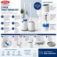 thumbnail image 5 of OXO SoftWorks 2-Pack Toilet Brush Set with Auto-Open Canisters, Dual-Action Bristles & Quick-Dry Ventilation, White Bathroom Cleaning Set, 5 of 6