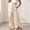 Beige, variant on Morttic Women's High Waist Wide Leg Pants – Tie Waist Slit Design Solid Loose Boho Summer Beach Vacation Flared Trousers Beige,S