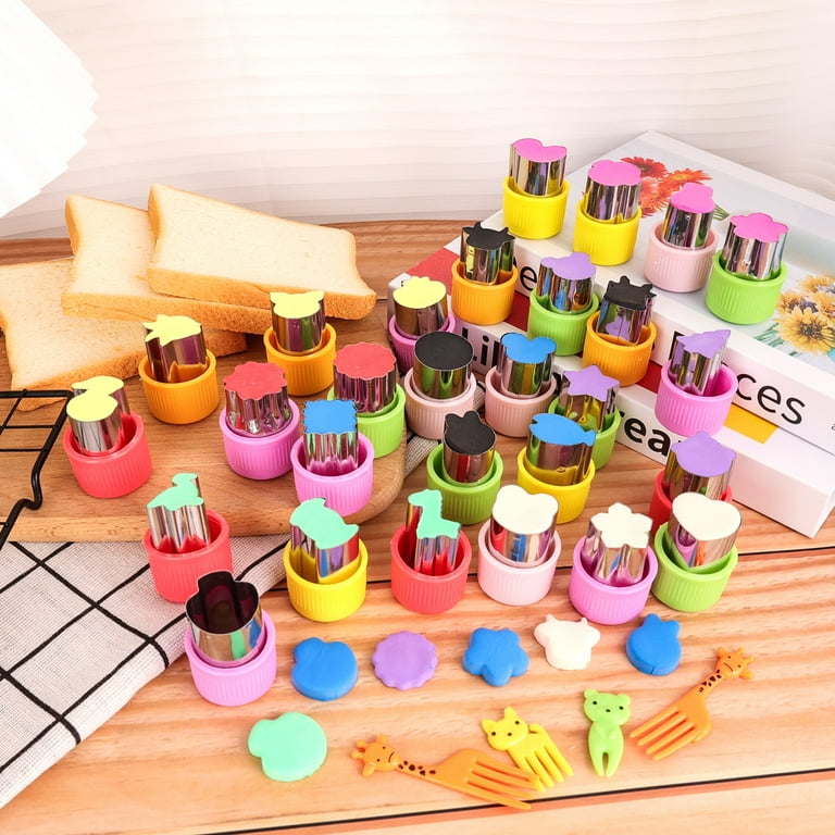 28pcs Mini Shaped Kid's Cookie Cutters Star, Heart, Dino, Flower
