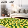 thumbnail image 2 of ODIKA 2'x3' Machine Washable Non-Slip Area Rug, Holly Leaf Vine Christmas Tree Collar Seasonal Accent High Traffic Rug, Yellow, 624213, 2 of 7