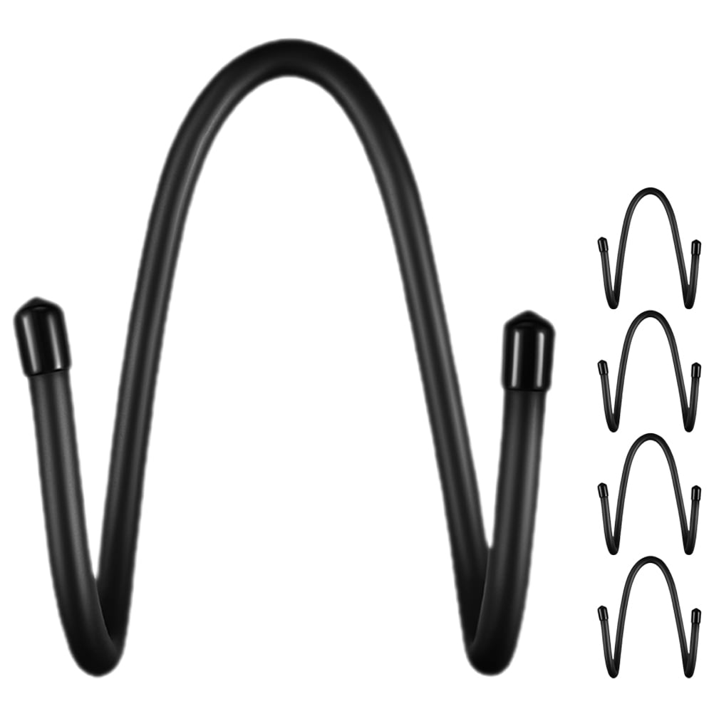 HAMPPLIES 5Pcs Home Yoga Mat Wall Holder Black Heavy Duty Rack for Exercise Equipment Storage